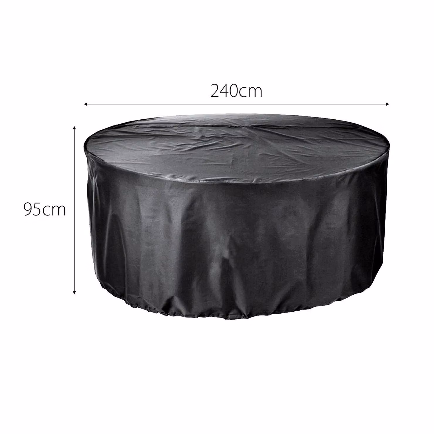 Cozy Bay EZBreathe 6-8 Seat Round Patio Set Cover in Black, W/D/H: 240 x 240 x 95 cm – 2