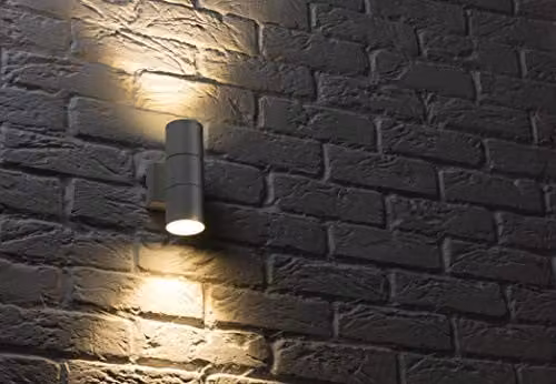 Netlighting Knightsbridge GU10 Up and Down Outdoor Wall Light with Dusk Sensor in White