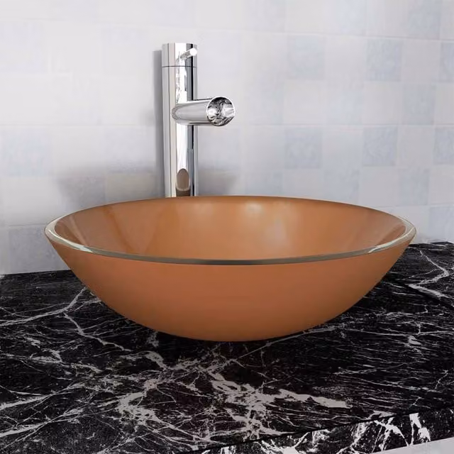 Berkfield Home Brown Tempered Glass Basin, Diameter: 42 cm