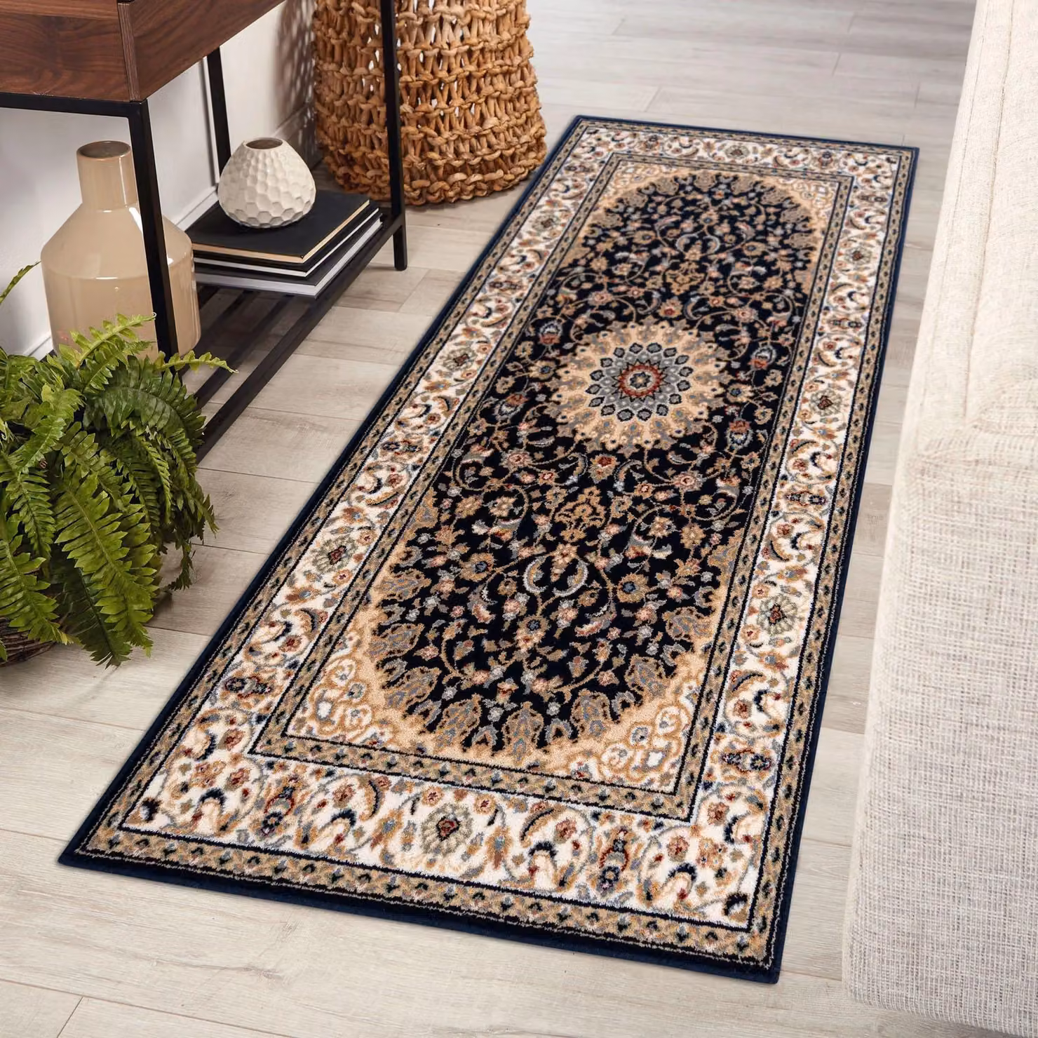 RugsX Nain Vintage Wool Rug in Beige and Multicolour, W: 150 cm, D: 80 cm – 3