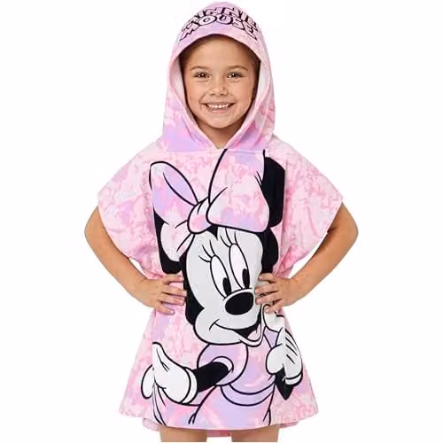 Disney Minnie Mouse Hooded Bath Towel Poncho in Pink – 1