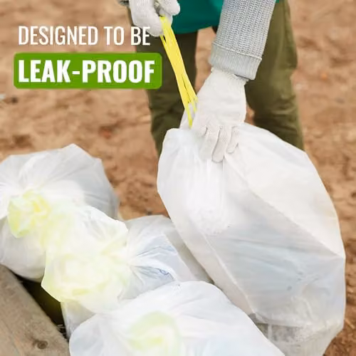 EcoBag White Lemon Scented Kitchen Drawstring Bin Liners 60L W: 62 cm, D: 81 cm – 6