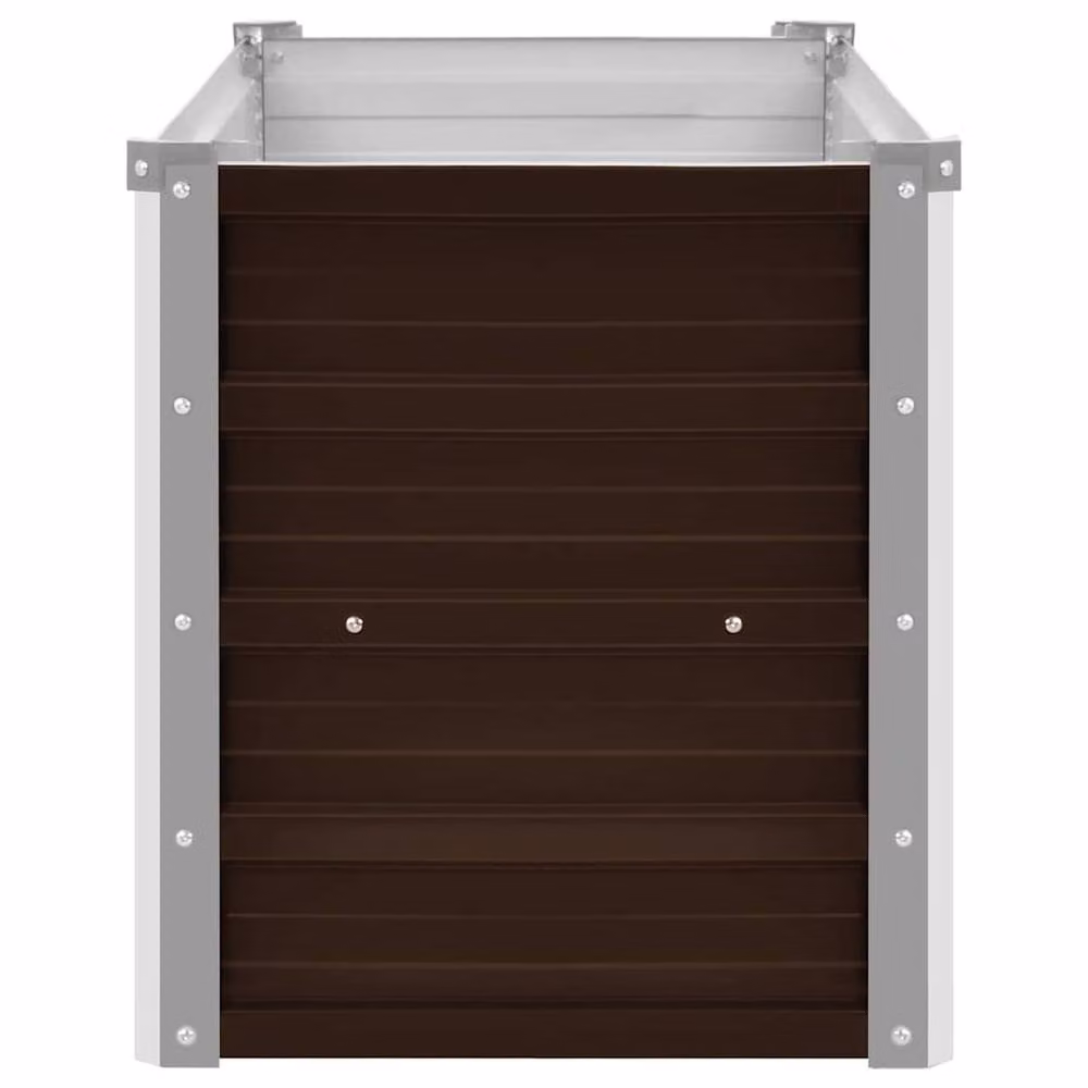 Berkfield Home Garden Brown Galvanised Steel Raised Bed W/D/H: 100 x 40 x 45 cm – 4