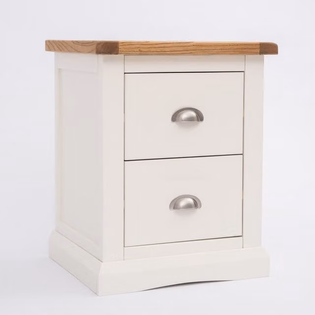 Cabinet Bits Cosenza 2 Drawer Bedside Table in White Ash Wood