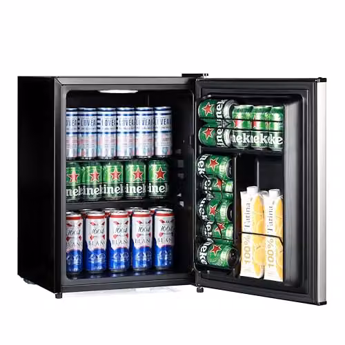 Subcold Cave60 Stainless Steel Solid Door Drinks Fridge in Silver with LED Interior Light and Reversible Door, W/D/H: 45 x 45 x 60 cm – 1