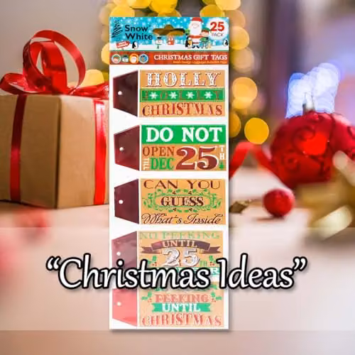 VFM e-Store Christmas Themed Paper Gift Tags, 25 Pack, Multicolour – 6