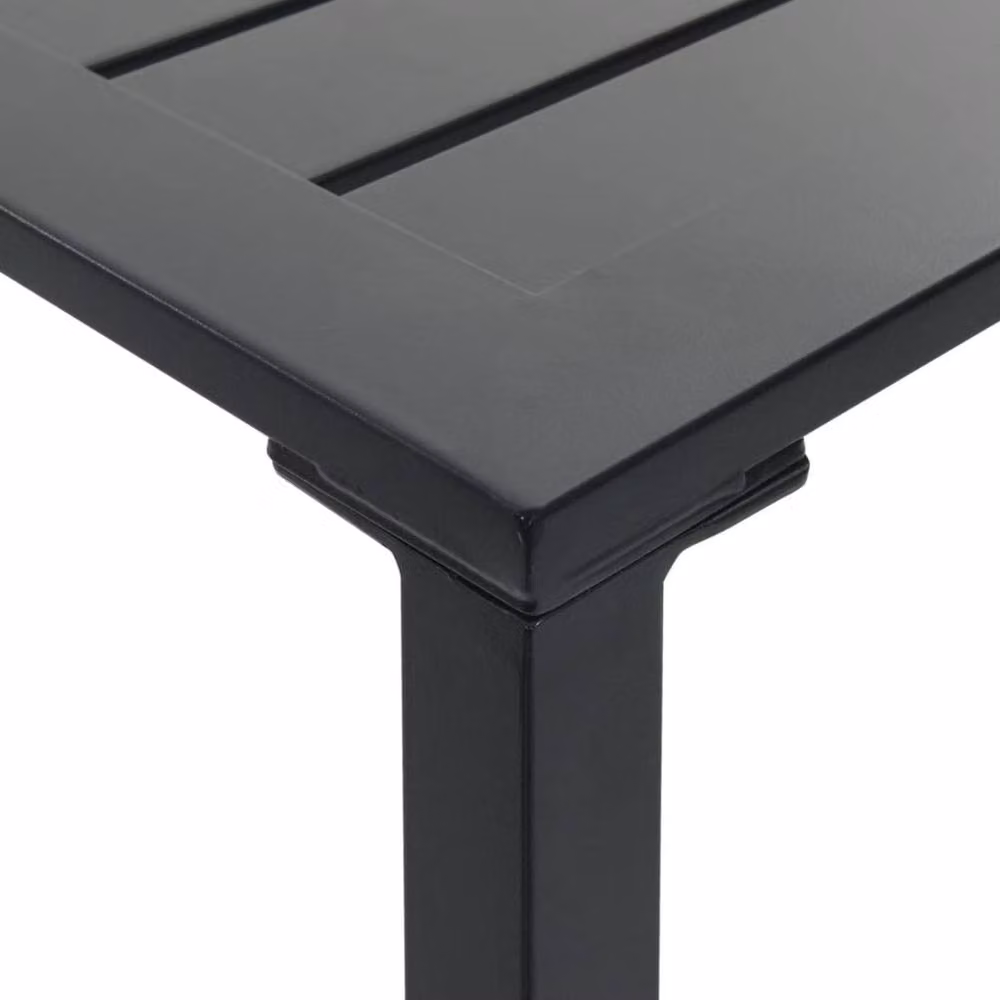 Berkfield Home Modern Square Bar Table in Black Powder-coated Steel, W/D/H: 100 x 100 x 110 cm – 6