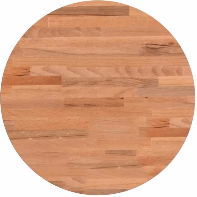 Berkfield Home Round Solid Wood Beech Table Top, Brown, Diameter: 40 cm, Height: 4 cm