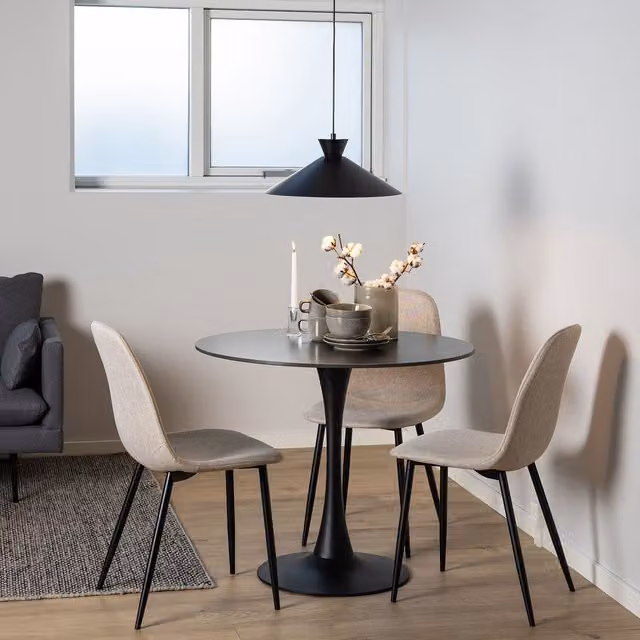 Furniture To Go Malta Round Ceramic Dining Table in Black Matt