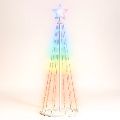 Xmas Haus 1.5m RGB LED Smart Christmas Tree with Star Top, Remote and App Control, Multicolour and White – 4