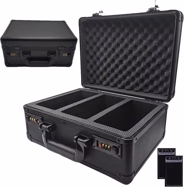 Ventryn Black Graded Card Storage Box for PSA ACE Trading Card Collectors with Handles