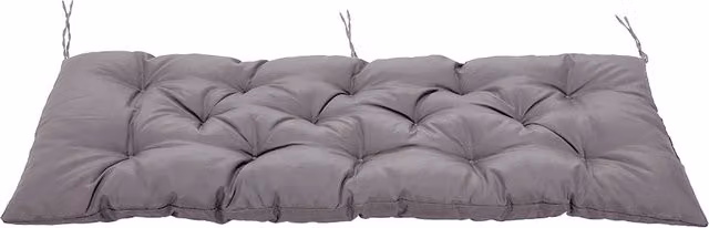 Waterproof Non-Slip Rectangular Outdoor Bench Cushion in Grey Polyester