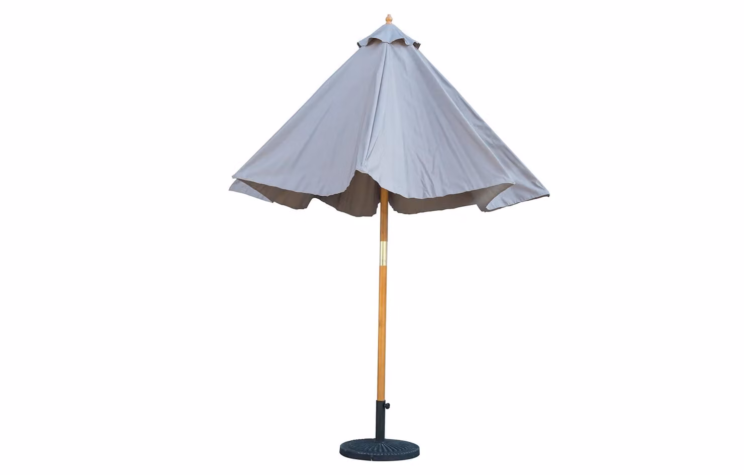 Mint Outdoor Bali Wooden Parasol with Hunter Green and Beige Weatherproof Polyester Fabric, W/D/H: 295 x 285 x 285 cm