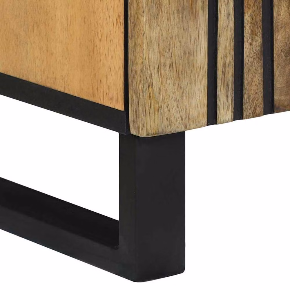 Berkfield Home Rustic Mango Wood Sideboard in Brown, W/D/H: 60 x 33.5 x 75 cm – 5