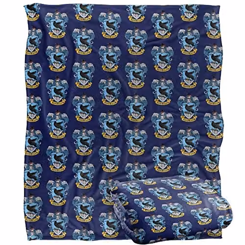 LOGOVISION Harry Potter Ravenclaw Crest 2 Silky Touch Super Soft Fleece Throw Blanket, Multicolour, W: 152 cm, D: 127 cm