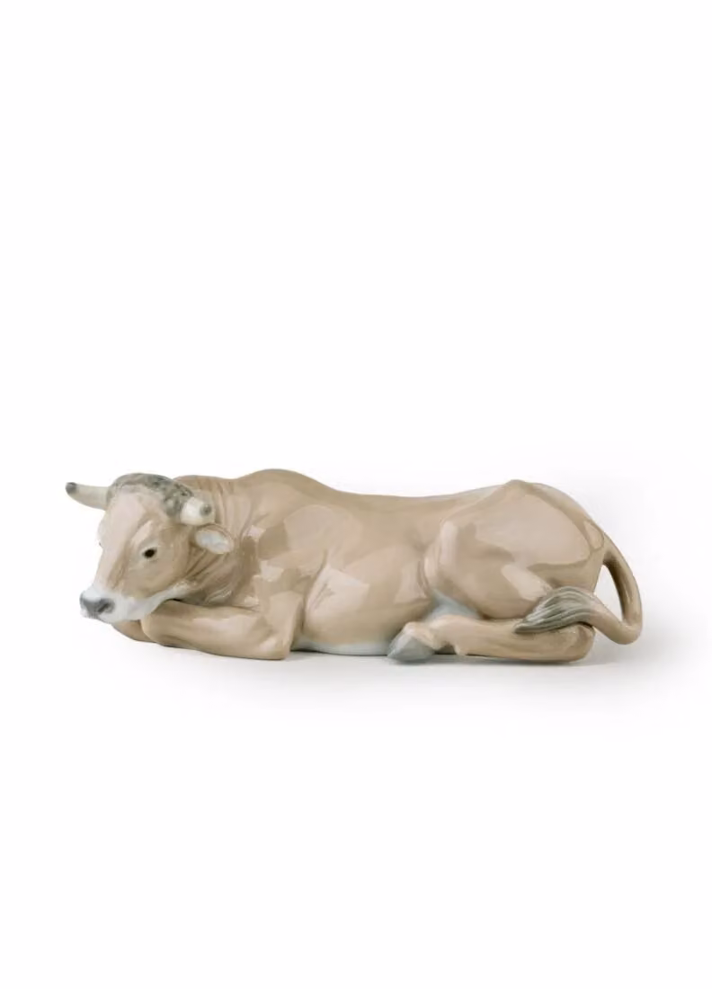 Lladró Ox Nativity Porcelain Figurine in Beige