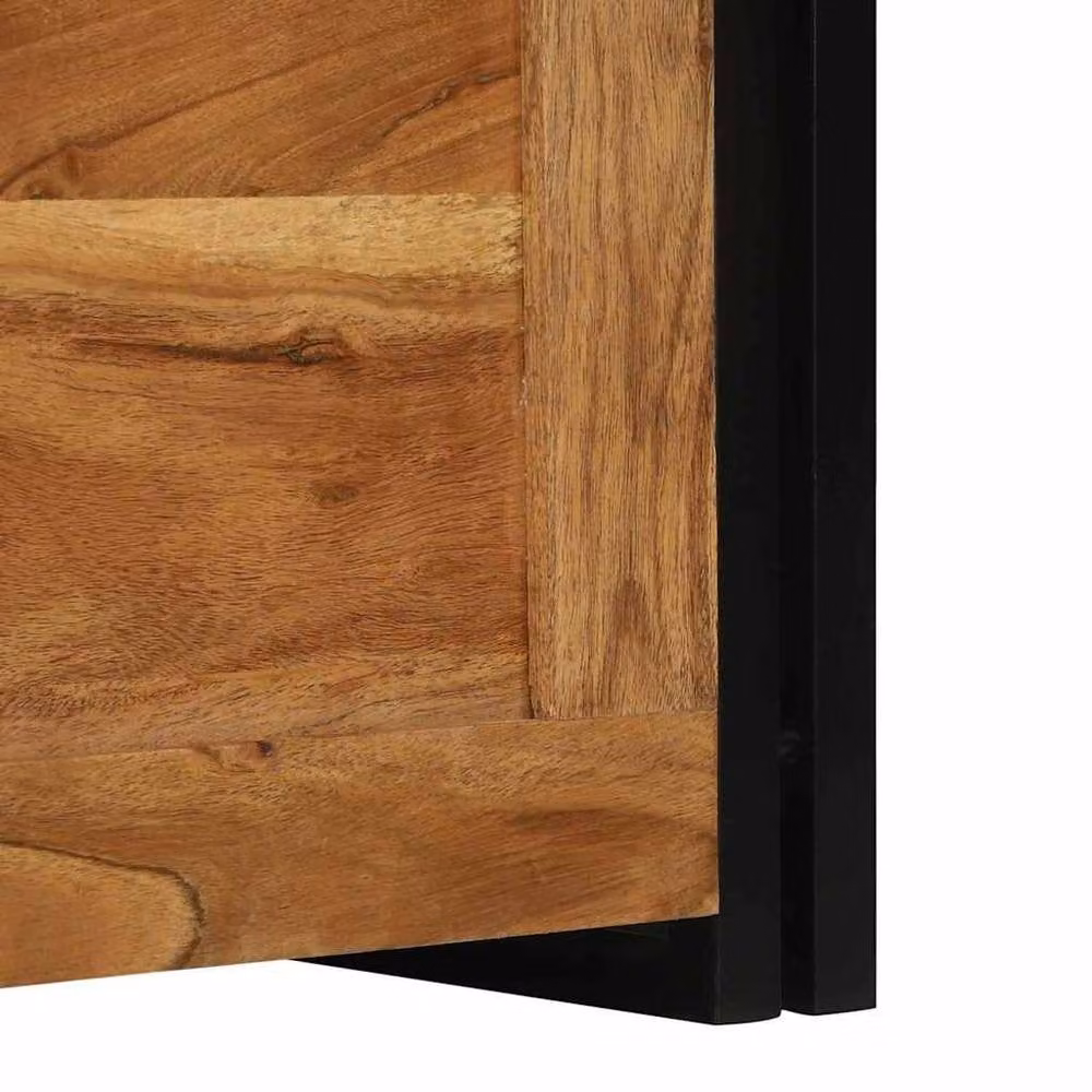 Berkfield Home Brown Solid Acacia Wood Storage Box, W: 60 cm, D: 40 cm, H: 41 cm – 6
