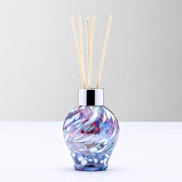 Sienna Glass Classic Abstract Reed Diffuser in Blue and Pink