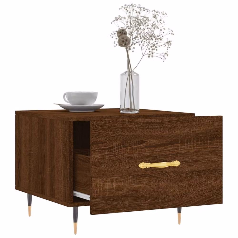 Berkfield Home Decorative Coffee Table in Brown Oak, W/D/H: 50 x 50 x 40 cm – 3