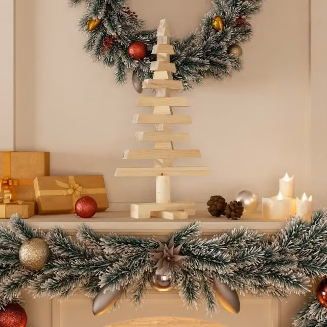 Berkfield Home Rustic Brown Solid Wood Pine Christmas Tree, Height: 60 cm – 1