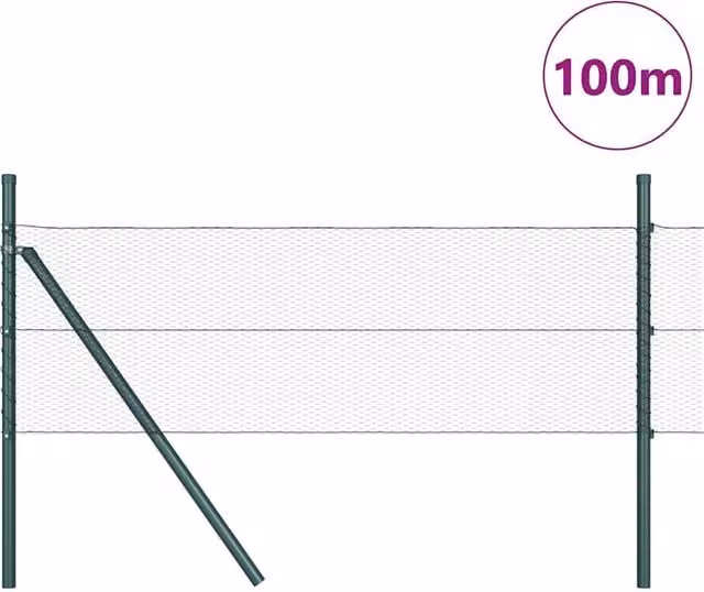Berkfield Home Hexagon Steel Fence in Grey and Green, 0.8 x 100 m – 1