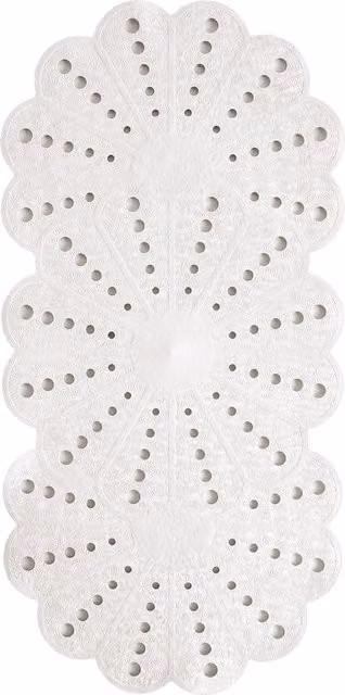 Showerdrape Petal White Anti-slip Floral Bath Mat W/D: 74.0 x 36.0 cm – 1