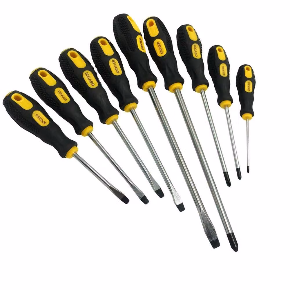 NESTLUNE 9-Piece Magnetic Screwdriver Set with Philips and Slotted Bits in Black, W: 520 cm – 5
