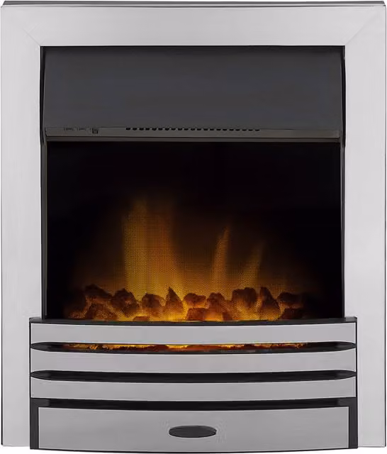 Adam Eclipse Electric Fire in Chrome, Silver and Grey