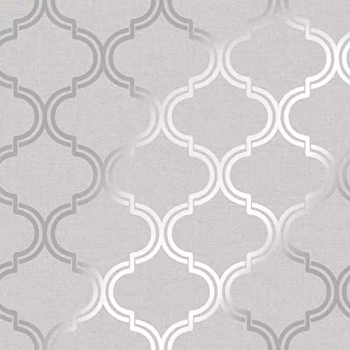 Holden Decor Glistening Geo Grey Silver Geometric Abstract Wallpaper