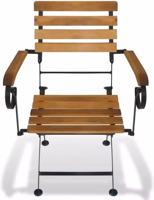 Berkfield Home Classic Folding Garden Chairs, Set of 2, Brown Acacia Wood and Steel
