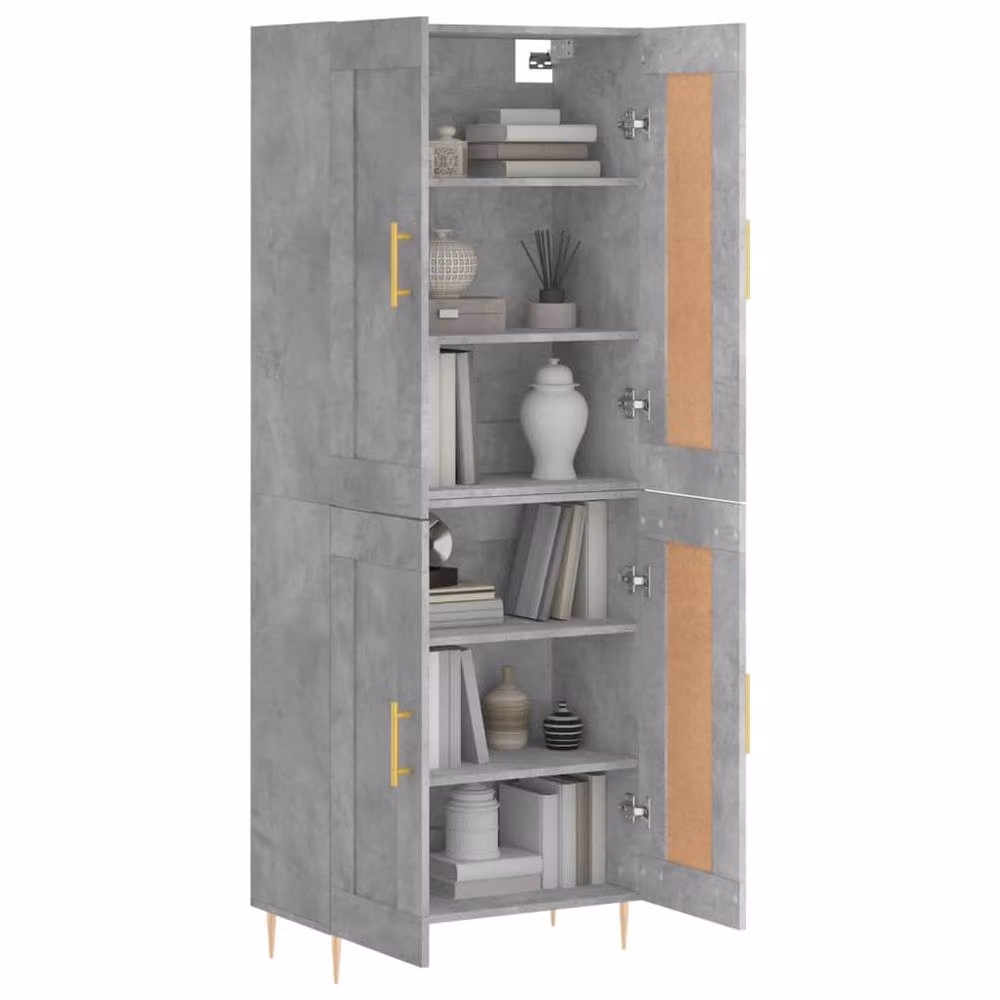 Berkfield Home Modern Wall Mounted Highboard in Concrete Grey, W: 69.5 cm, D: 34 cm, H: 180 cm – 2