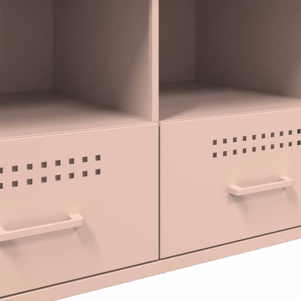 Berkfield Home Modern Pink Metal TV Cabinet W: 100.5 cm, D: 39 cm, H: 50.5 cm – 4