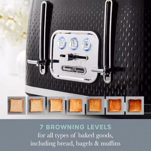 Swan ST19025BLK Elegance 4 Slice Toaster, 2100W, Black – 3