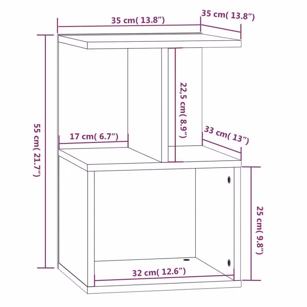 Berkfield Home Elegant Bedside Cabinets, 2 Piece Set in Grey Sonoma, W/D/H: 35 x 35 x 55 cm – 4