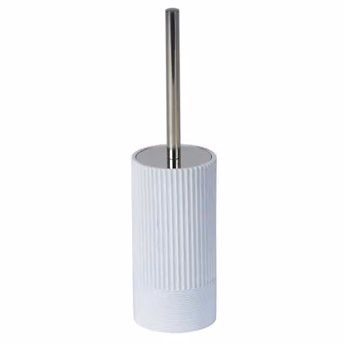 Showerdrape Blue and White Resin Toilet Brush and Holder with Tray – 1