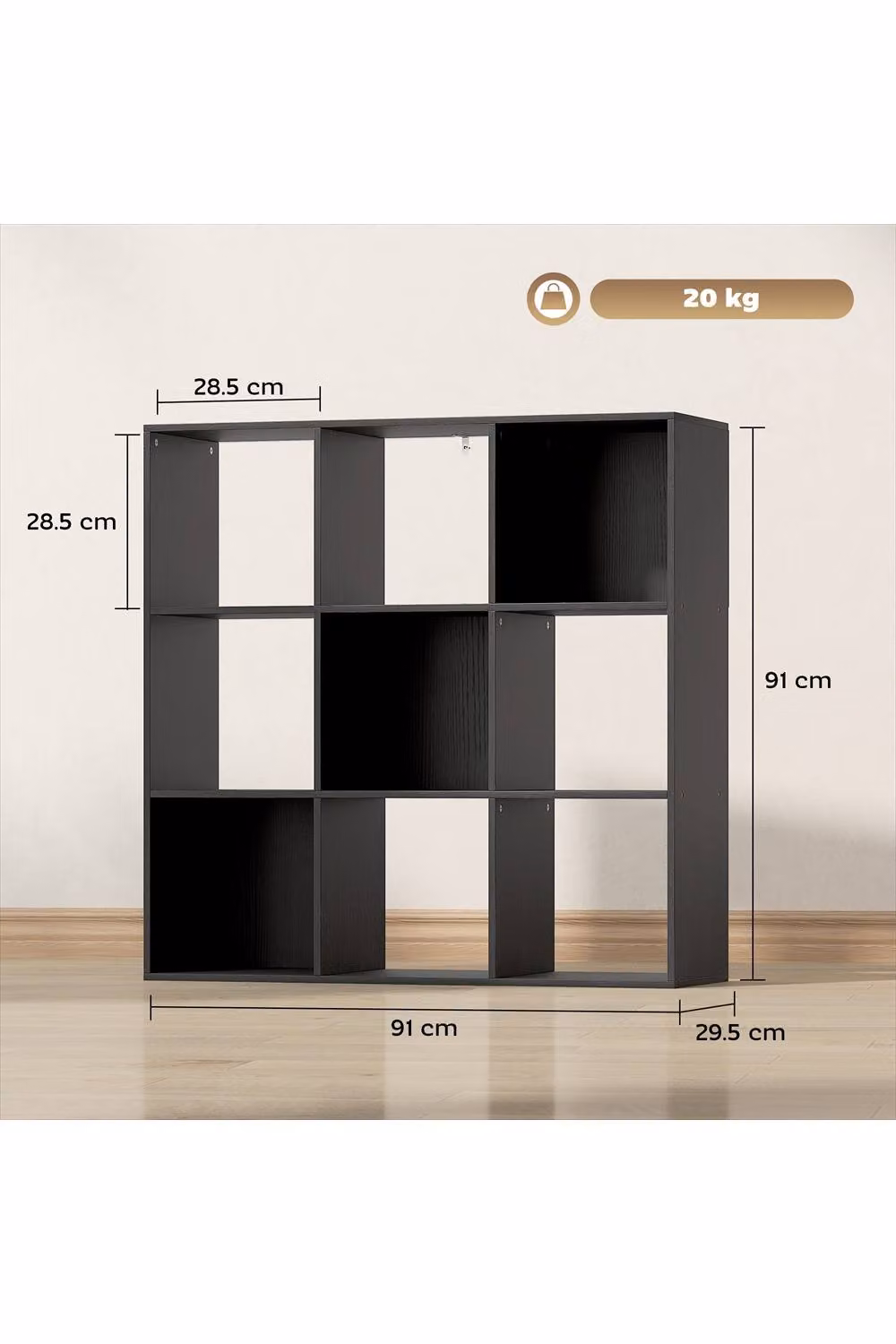 ERGOVEXA Nine-Cube Freestanding Storage Shelf in Matt Black – 2
