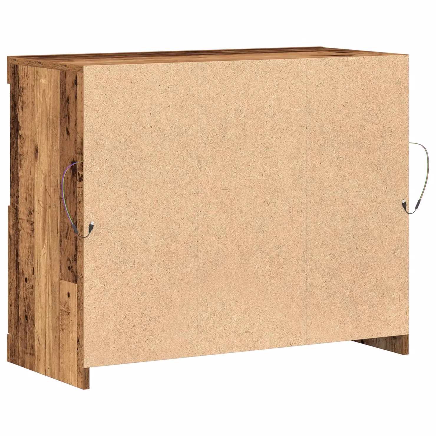 Berkfield Home Rustic Brown Wood Sideboard with Integrated LED Lights, W: 81 cm, D: 37 cm, H: 67 cm – 4