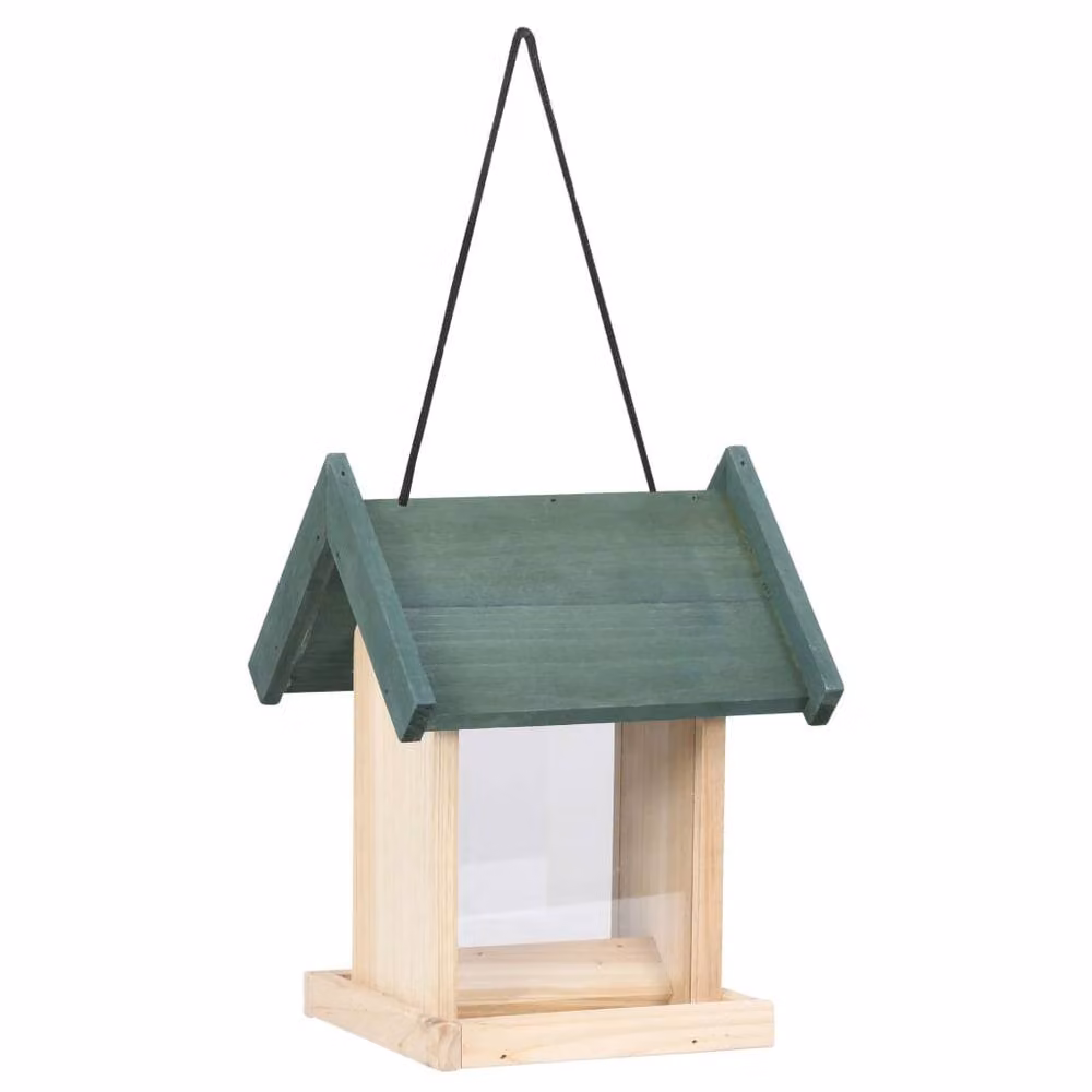 Berkfield Home Beautiful Bird Feeders, 4 Piece Set in Beige Firwood – 3