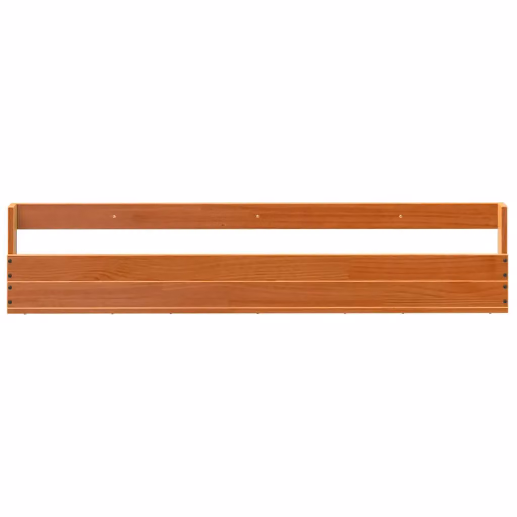 Berkfield Home Set of 2 Wall-mounted Shoe Racks in Wax Brown Solid Pine Wood, W/D/H: 110 x 8.5 x 23.5 cm – 3
