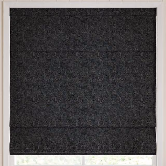 William Morris At Home Marigold Floral Velvet Made to Measure Roman Blind in Anthracite Grey