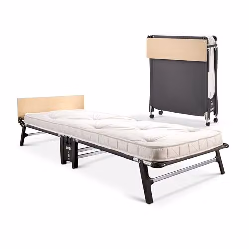 JAY-BE QP80 Quick Folding Bed with Deep Pocket Sprung Mattress, Single, Black, W/D/H: 80 x 190 x 32 cm