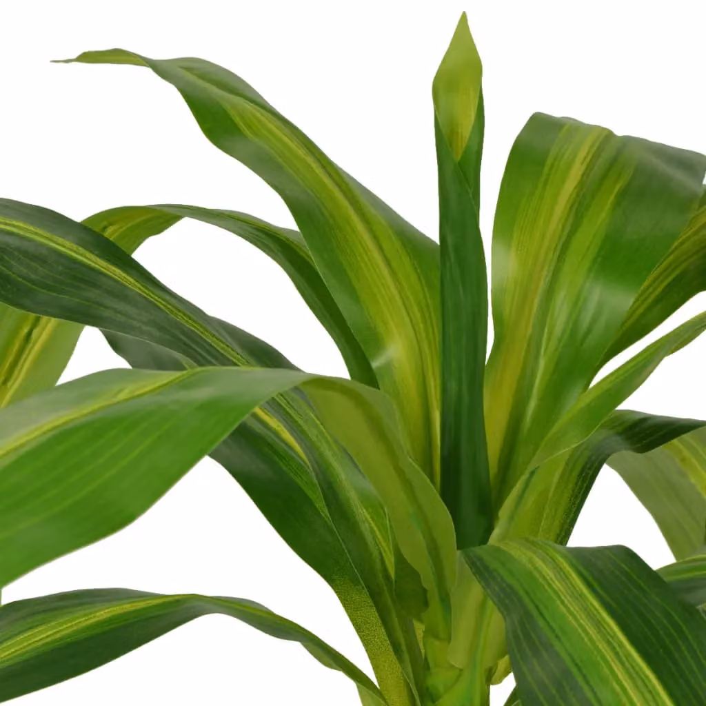 Berkfield Home Artificial Potted Dracaena Plant in Green and Yellow, Height: 100 cm – 2