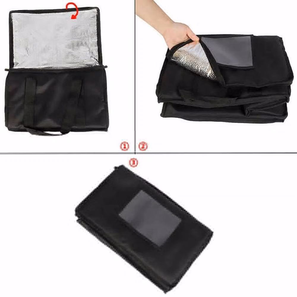 Kelvenix 70L Large Insulated Food Delivery Bag for Pizza and Takeaway, Black – 5