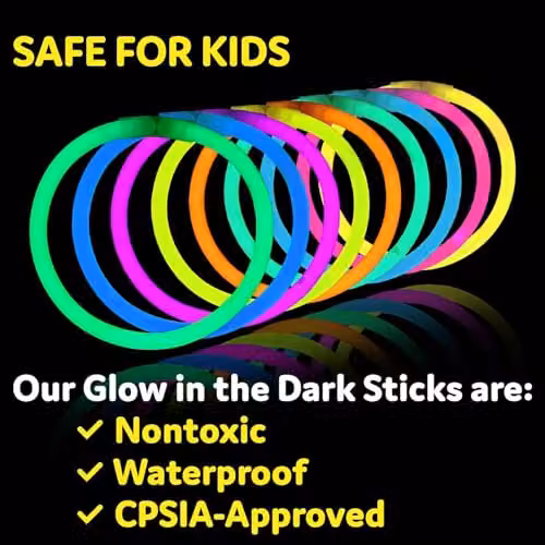 SHATCHI 100-Piece Multicolour Glow Stick Set, 20cm Neon Party Accessories for Kids – 4