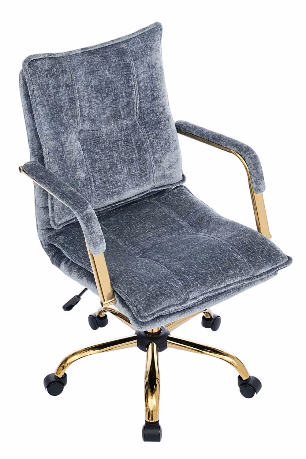 Garden Sanctuary Blue Chenille Upholstered Modern Task Chair with Armrests – 2