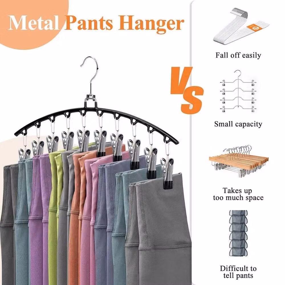 NESTLUNE 2 Metal Clip Coat Hangers in Black – 3