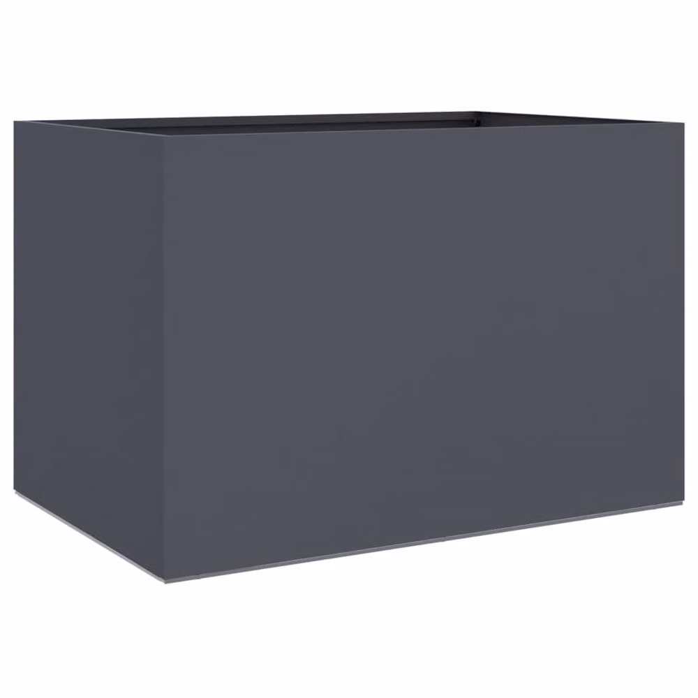 Berkfield Home Steel Planter Tub in Anthracite, W: 62 cm, D: 40 cm, H: 39 cm – 3