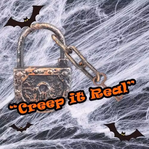 VFM e-Store Antique Gold Halloween Decoration Lock, Chain and Key Set – 5