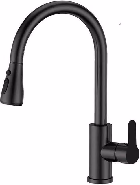 SPETLEK Kitchen Sink Mixer Tap with Pull Out Spout and Spray Function in Matt Black – 1