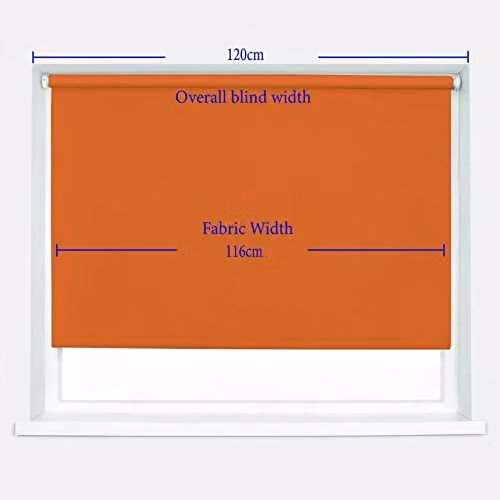 Caecus Ochre Blackout Roller Blind with Thermal Insulation and UV Protection, W: 60 cm, H: 160 cm